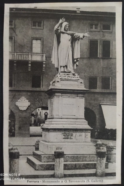 Ferrara - Monumento A G. Savonarola - Splendida Cartolina
