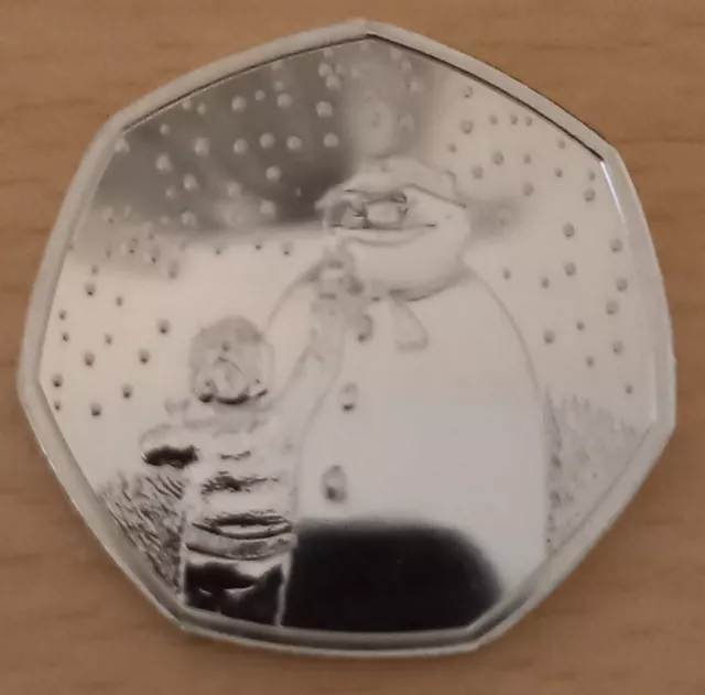 2021 Snowman UK Brilliant Uncirculated Fifty Pence 50p coin.