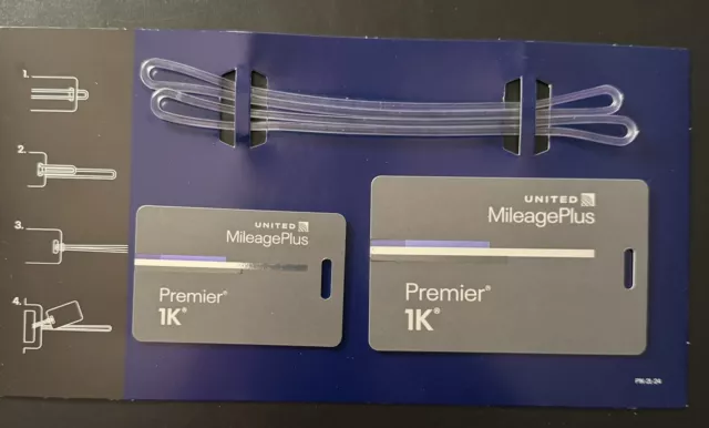 United Airlines Mileage Plus Premier 1K Luggage Tag Set of 2 - 2024