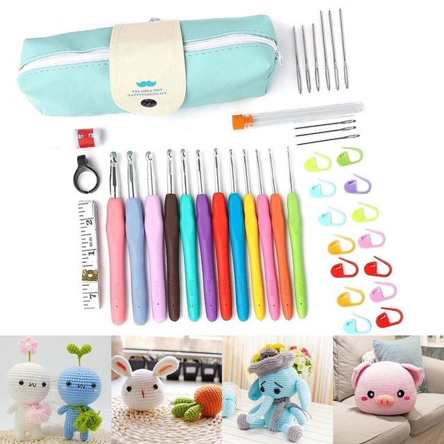 Häkel Set Stricknadeln Gepolsterte Griffe Manuelle DIY Werkzeuge Weicher Griff
