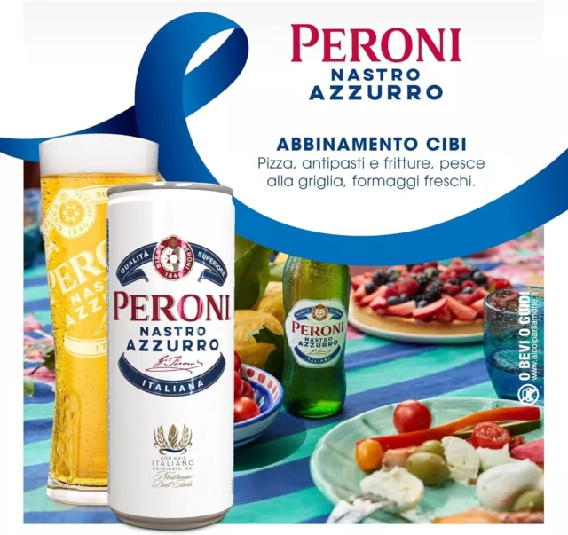Birra Premium Lager 5% Vol, 24 Lattine x 33cl, Peroni Nastro Azzurro 3