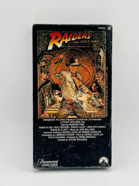 Raiders Of The Lost Ark 1984 VHS Sealed Full Back Watermark WM Indiana Jones 🔥