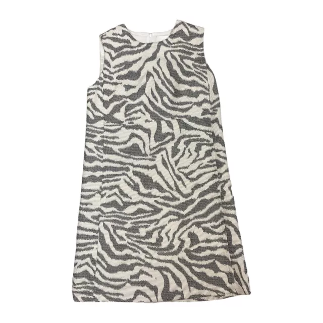 BOSS HUGO BOSS Gray Dakola Zebra Wool Blend Shift Dress SIZE-8 Retail $695 2