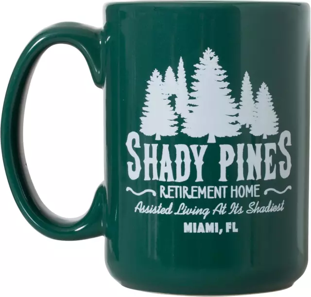 Shady Pines Retirement Home Mug - 15oz Deluxe Double-Sided Coffee Tea Mug (Green