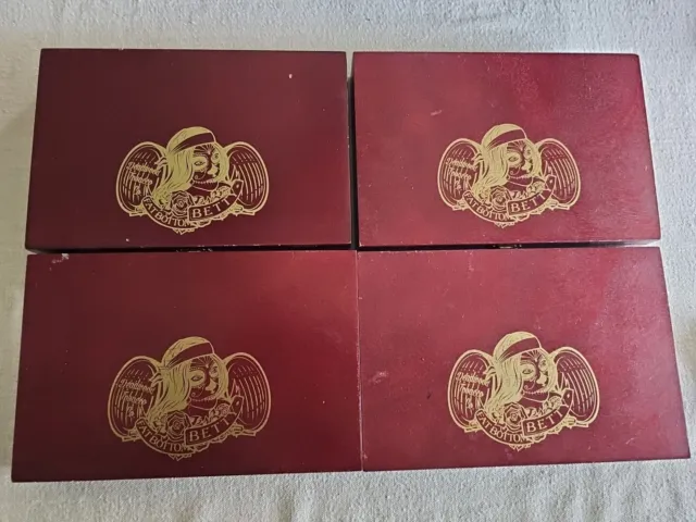 4x Deadwood Fat Bottom Betty Gordito Empty Wooden Cigar Box 10.5x7x1.5