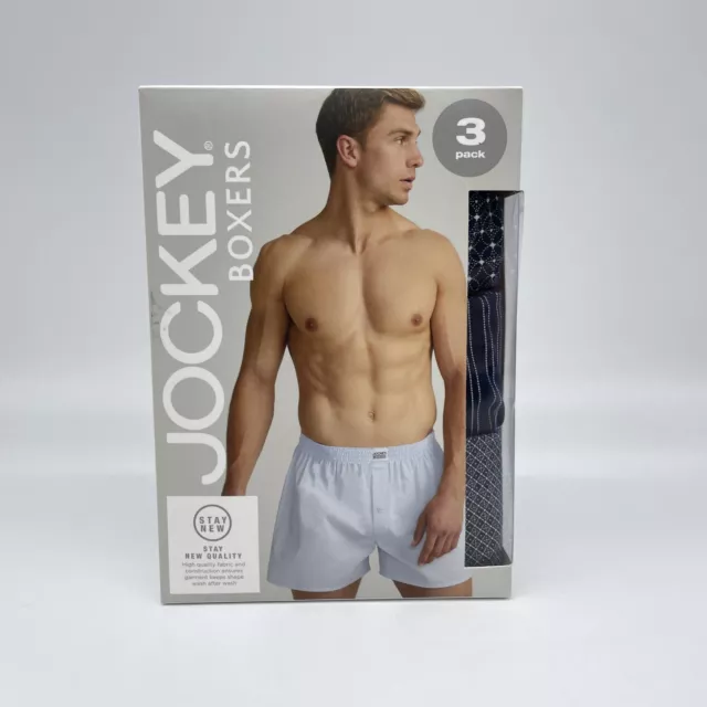 Jockey 3er-Pack gewebte Boxershorts, Marineblau, S