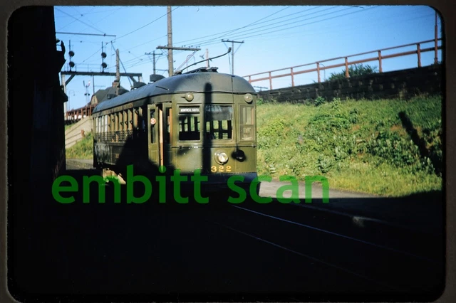 Original Slide, M&SC Montreal & Southern Counties Interurban Trolley #322, 1950s