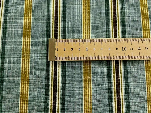 Sheringham Stripe Teal/Ochre Cotton  Curtain/Upholstery/Craft Fabric
