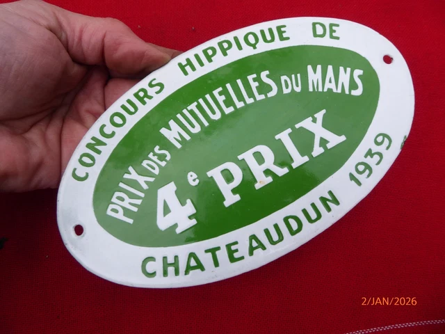 Plaque De Concours Hippique Ronde – Alu – Endurance 1992 – Fabriquée En France