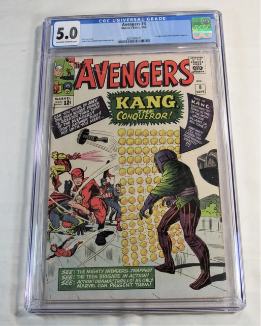 AVENGERS #8 ~~ CGC 5.0 ~~ introducing Kang the Conqueror! ~~ from 1964!    😁