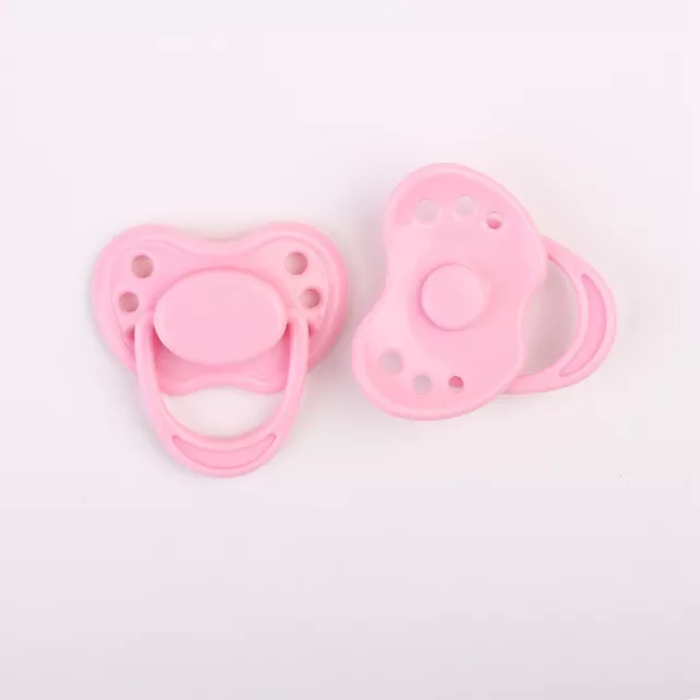 2Pcs Pink Reborn Dolls Magnetic Pacifier Dummy for Baby Dolls DIY Accessories