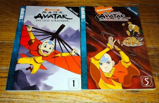 Avatar The Last Airbender Volume 1 & 5 Tokyopop English Cine-Manga Nickelodeon