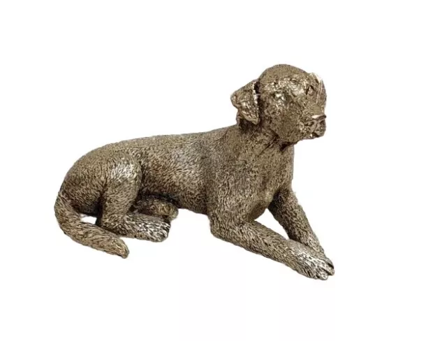 Labrador  Cane 6x13 Cm ARGENTO Soprammobile dal design vintage modernariato
