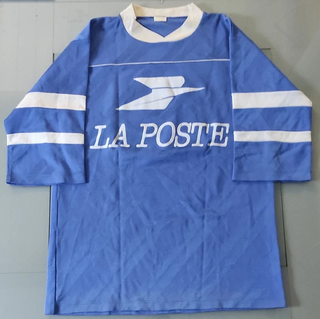 VINTAGE Maillot porté ASPTT La Poste KOPA HEUTEFEU n°12 nylon