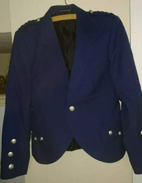 Veste et gilet « Bonnie » Prince Charlie. 38". Bleu royal.