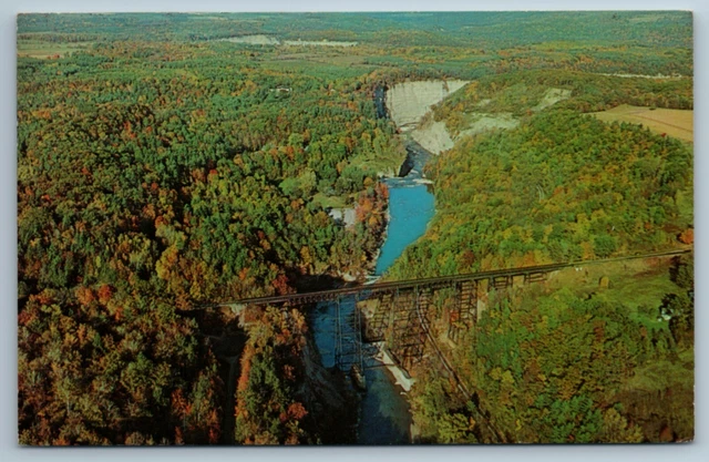 Aerial View Genesee River Gorge Letchworth State Park Castile New York NY 1969