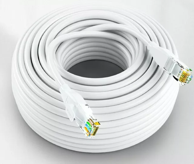 CAT6 RJ45 Ethernet Network High Speed LAN Patch Cable 1M to 50M Wholesale WHITE