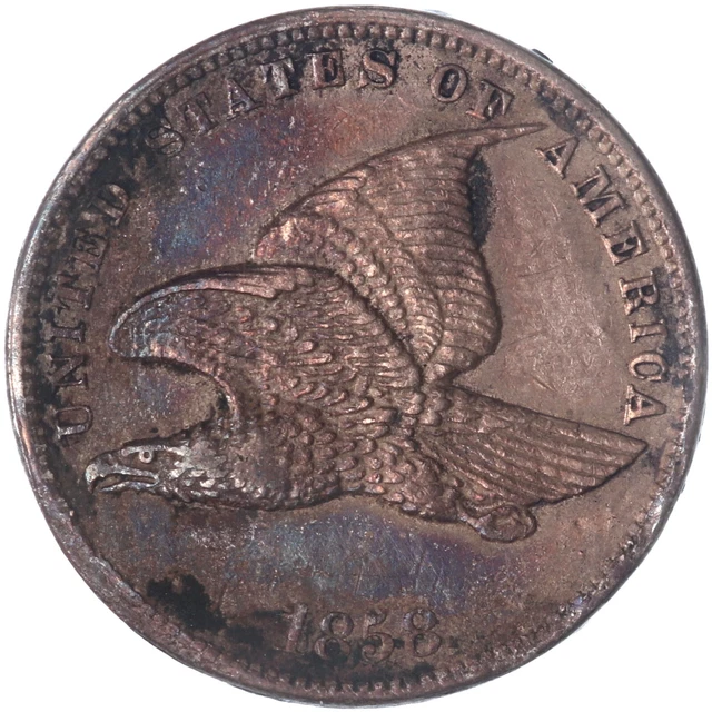 1858 Flying Eagle Cent Small Letters About Uncirculated AU See Pics N585