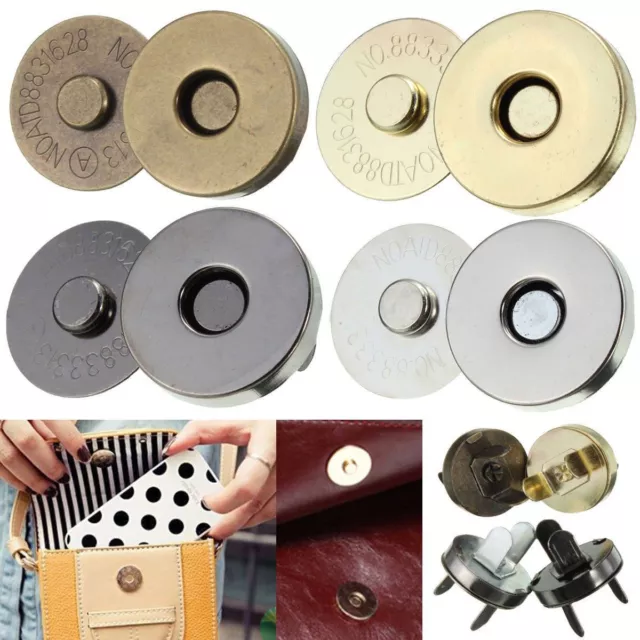 Magnetic Clasp Purse  Closures Round Sewing Button Bag Press Studs Thin