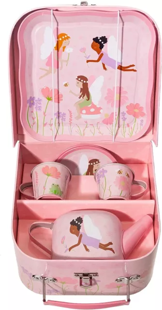 Sass & Belle Pink Fairy Children Tea Set Picnic Box Kids Toy Role Play
