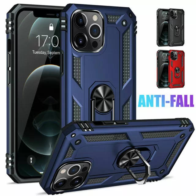 Case For iPhone 13 Pro Max 12 11 XR 8 7 Shockproof Ring Stand Rugged Armor Cover