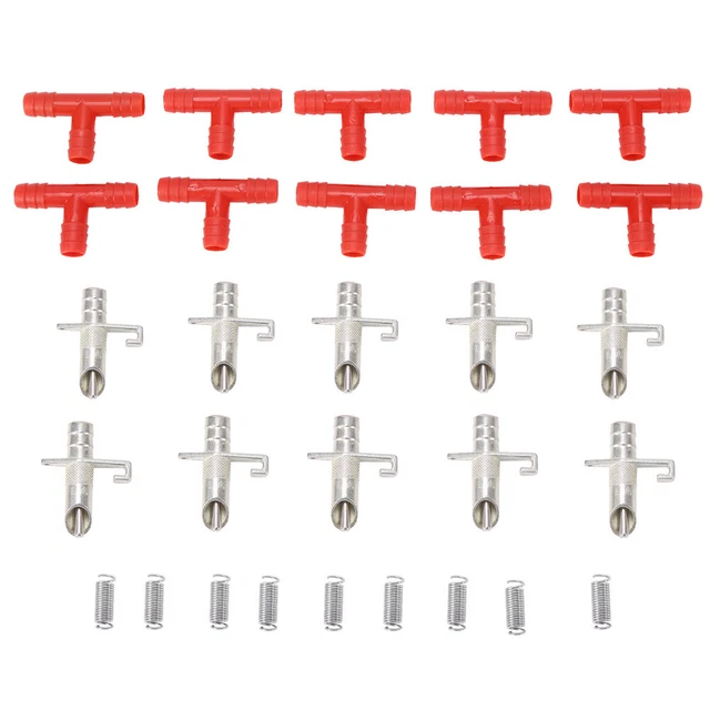 10 Set Pratici Alimentatore Automatico Di Acqua Rossa Nipple Waterer Drinker DB3
