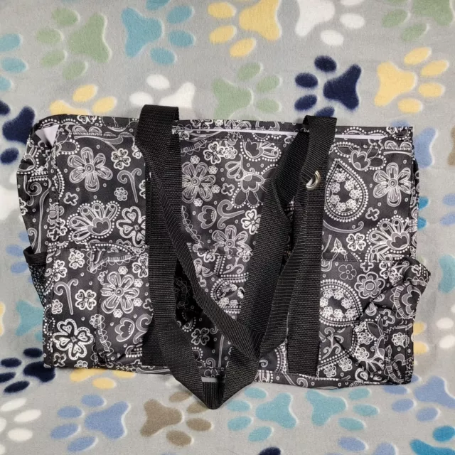 Thirty One All in Organizer Medium Bag Black Paisley