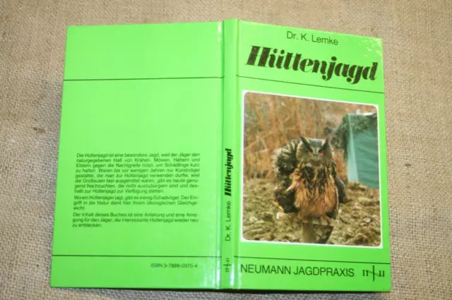 Fachbuch Hüttenjagd Jagdpraxis Waldkauz Uhu Jagd Greifvogel Jäger DDR 1982