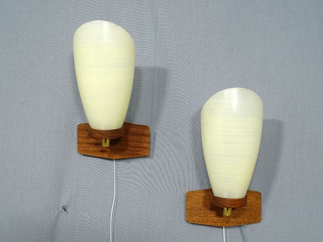 Two 50er Years Wall Wood Glass Midcentury Modernism