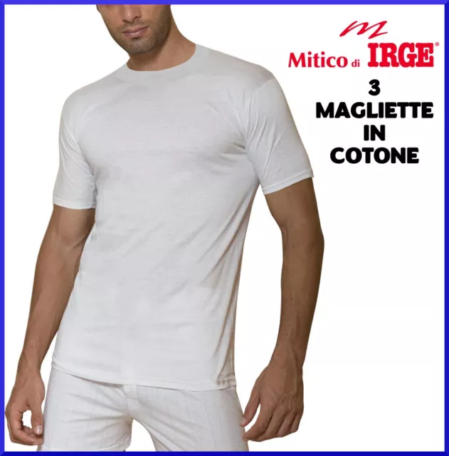 3 maglie intimo da uomo intima intime magliette in cotone manica corta girocollo