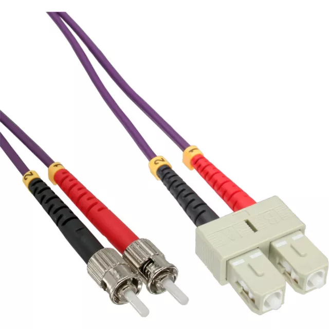 5x InLine LWL Duplex Kabel, SC/ST, 50/125µm, OM4, 0,5m
