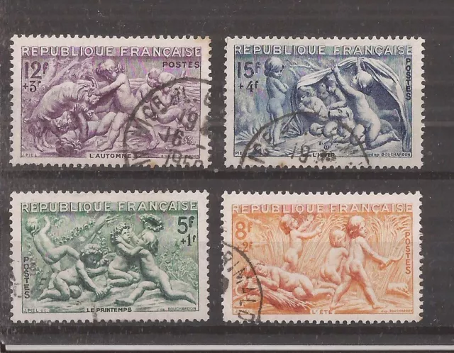 France 1949 National Relief Fund Seasons  Set Of 4 Vfu