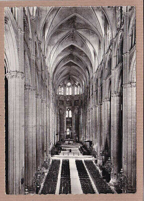 Postcard CPSM black & white/cathedrale st-Etienne de Bourges la nef
