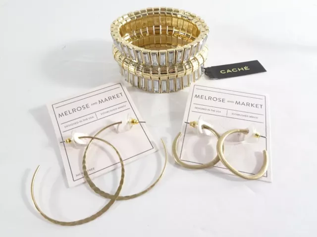 Cache Nordstrom Melrose and Market Women's Jewelry Set 3 Bracelet Earrings NWT