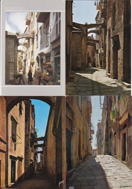 Lot de 4 cartes postales postcards 10X15cm BONIFACIO CORSE 7