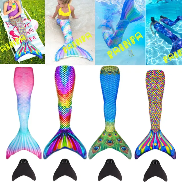 Mermaid Tail Adult Swimsuit Parent-Child Kid Women Swimsuit Clothing Swimwear UK