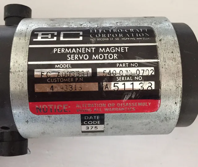 EC Electro-Craft Permanent Magnet Servo Motor. Part No 540-035-0702