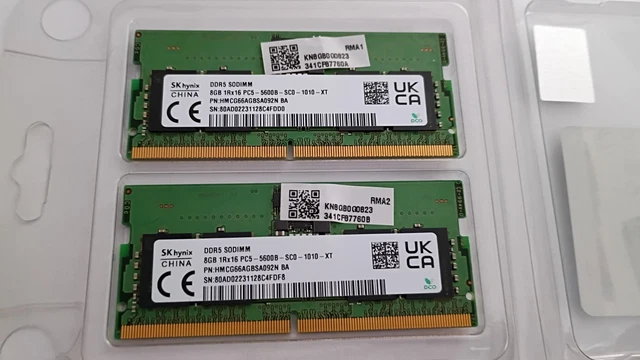 MEMOIRE RAM 16GO / 16Gb DDR5 4800Mhz PC5-4800B 1Rx8 SODIMM SK-HYNIX EUR 120,00 - FR