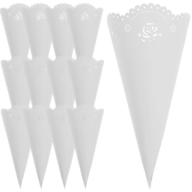 CIMAXIC Set Di 30 Coni Di Carta Per Coriandoli E Petali - Per Matrimoni, Feste, Bouquet E Bomboniere, Vuoti Da Decorare