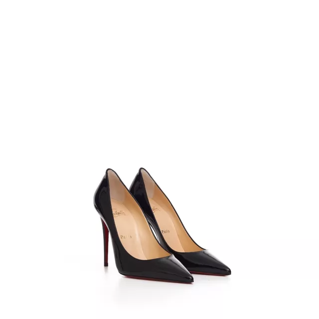 CHRISTIAN LOUBOUTIN 795$ Black Patent Leather Kate 100 High Heel Pumps