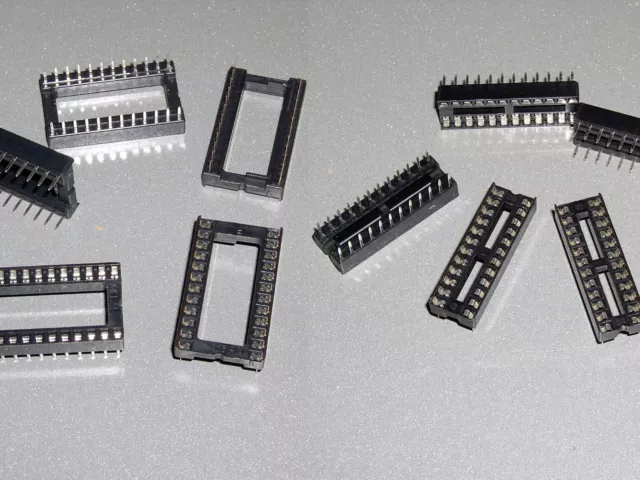 IC Fassung Sockel 24-Pin DIL DIP Socket schmal oder breit 2, 5, 10Stck.