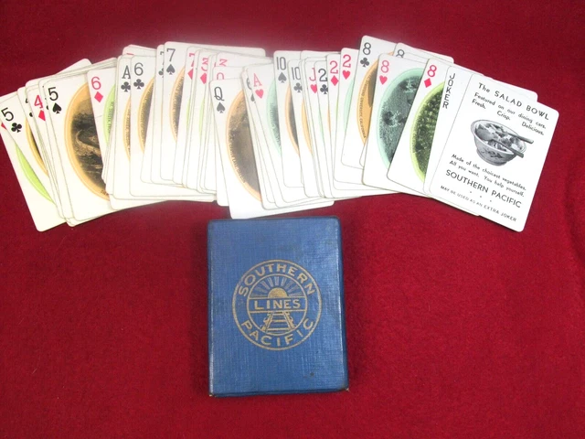 SOUTHERN PACIFIC LINES RAILROAD TRAIN PLAYING CARDS ORIGINAL FULL DECK w/JOKERS