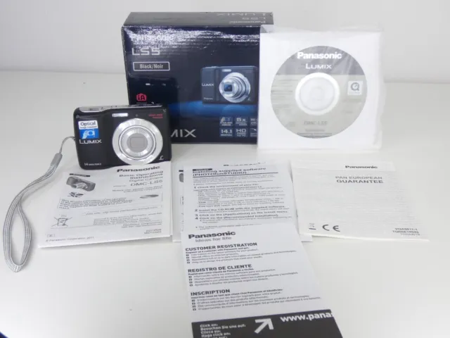 Panasonic Digital Photo Camera Lumix DMC-LS5 14 MP Black Compact Boxed Tested