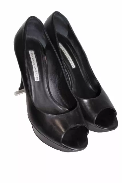 VERA WANG LAVENDER Leather Platform Peep toe Stiletto High Heels Pumps 39/8M