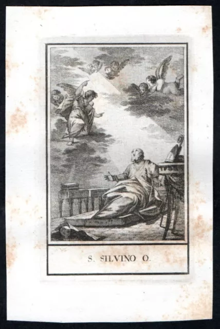 Antico inserzione 1800 de San Silvino O. santino estampa holy card image pieuse
