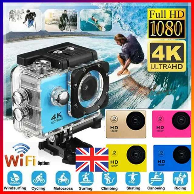 LCD Full HD 1080P DV DVR Action Camera Sports Cam Underwater 30M Camcorder UK