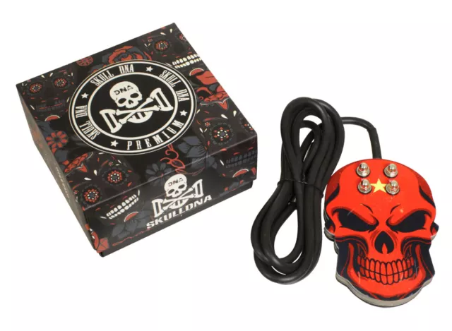 {PiA} Fußpedal Skull DNA RED SKULL mit Klinkenstecker Fußschalter zum Tätowieren