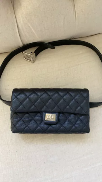 NIB 19A Chanel Reissue Waist Bag Fanny Pack Iridescent Sapphire