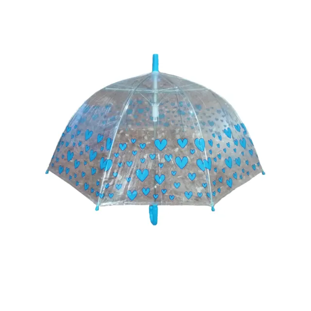 Paraguas Transparente Automatico Corazones (8619)