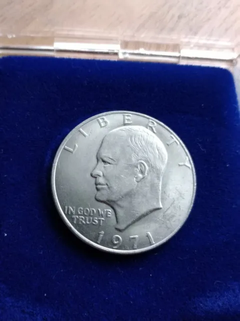 Moneta d'argento USA 1971 - One Dollar Eisenhower Eagle ""errata coniazione"" lettera mancante